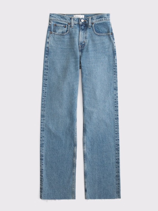 Abercrombie & Fitch Denim - Abercrombie & Fitch High Rise 90s Relaxed Frayed Hem Jean, Sz 27